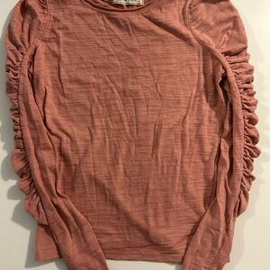 We The Free Dusty Pink Ruched Sleeve Sweatshirt